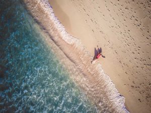 Aerial view of the beach